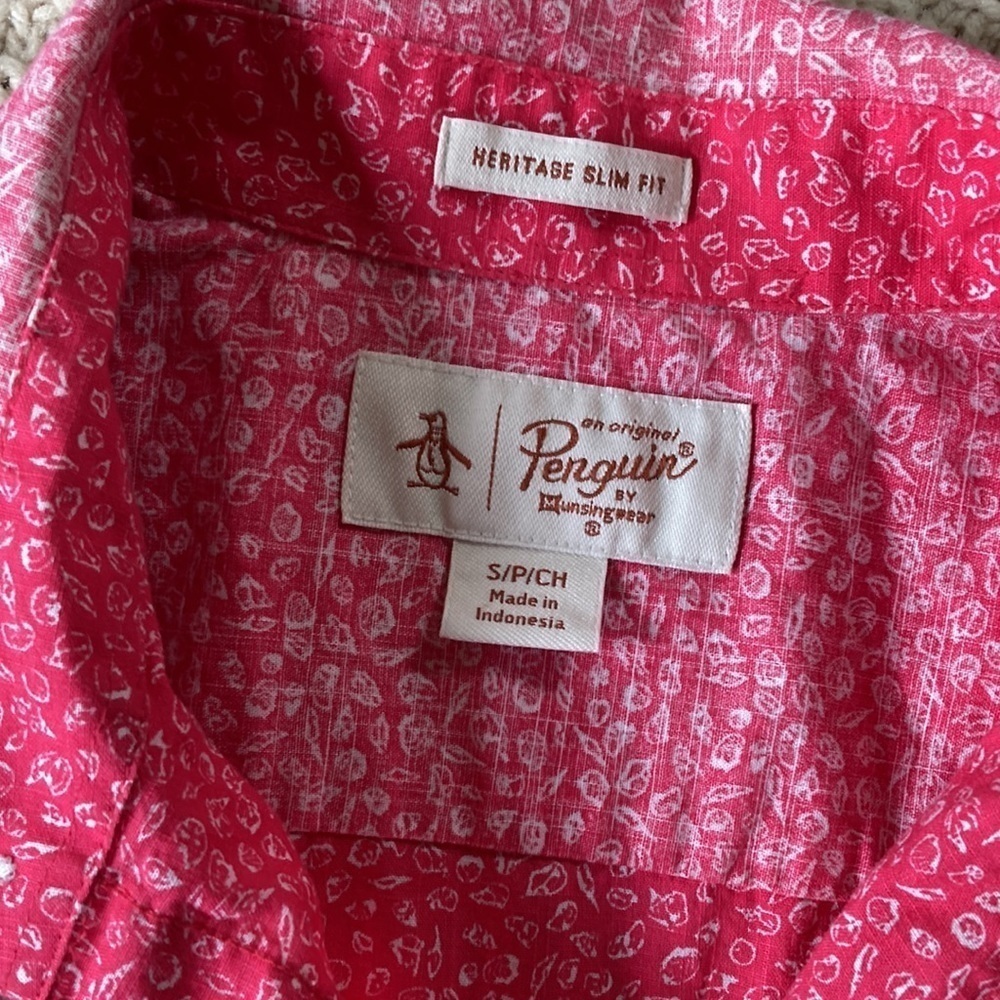 š An Original Penguin by Munsingear 100% cotton reverse print heritage slim fit - Picture 2 of 10